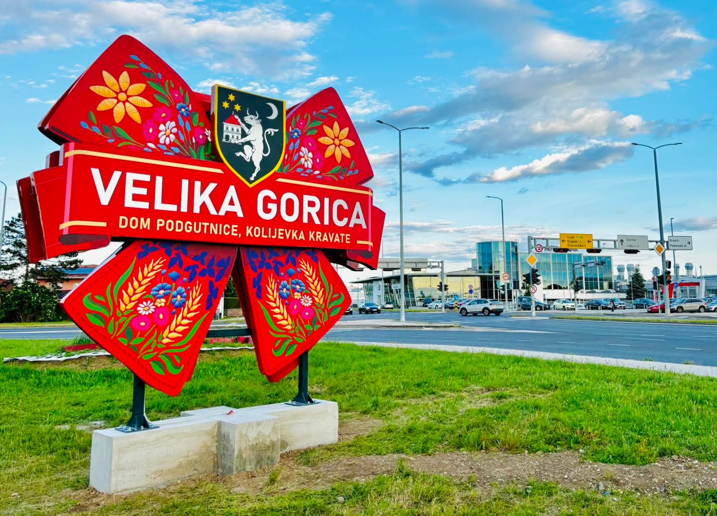 Colorful Velika Gorica welcome sign near the city entrance