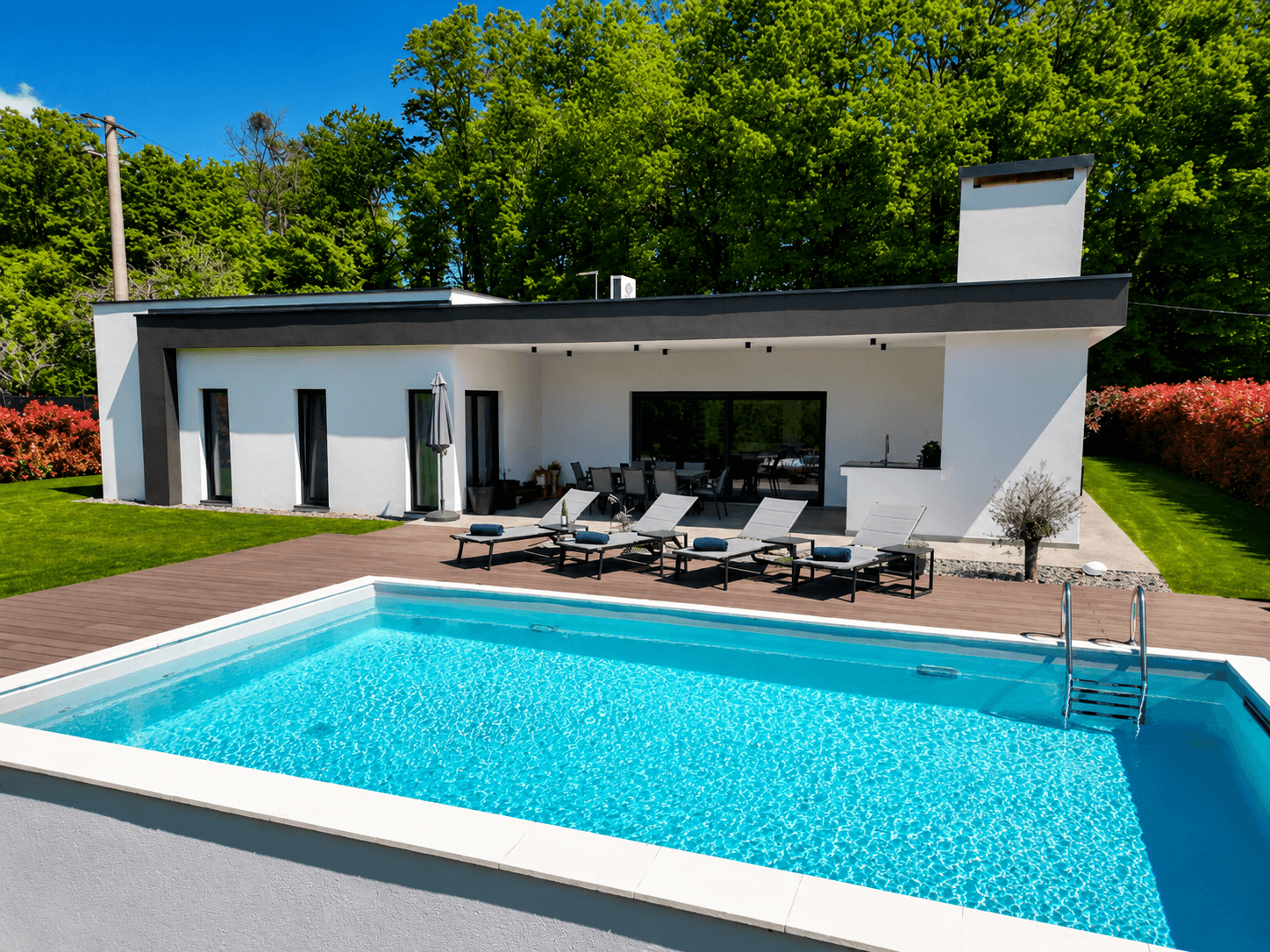 Private heated pool and Villa Tomaté in Krušak